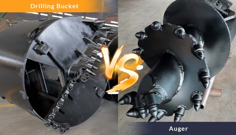 bucket vs auger comparison piling tools