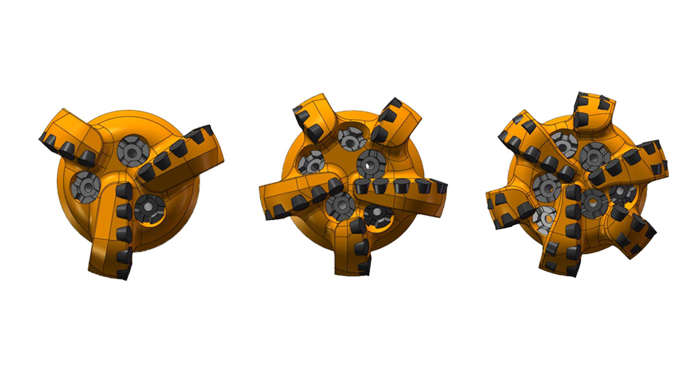 Blade count difference in HDD PDC bit design