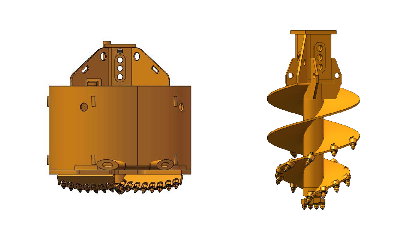 rock drilling bucket for hard rock piling