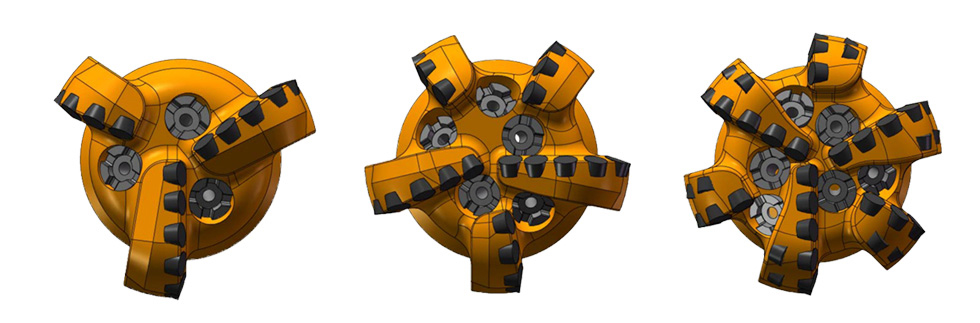 Blade count difference in HDD PDC bit design
