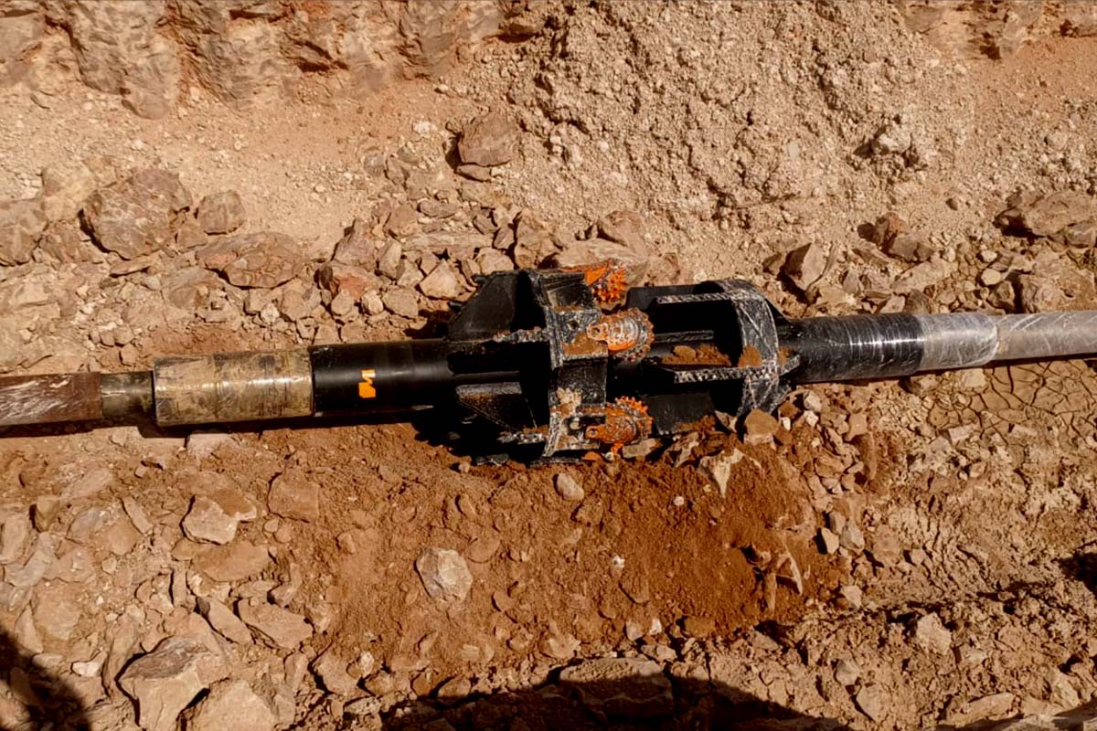 HDD hole opener with tricone rollers drilling in rocky formation for hole opener drilling operations